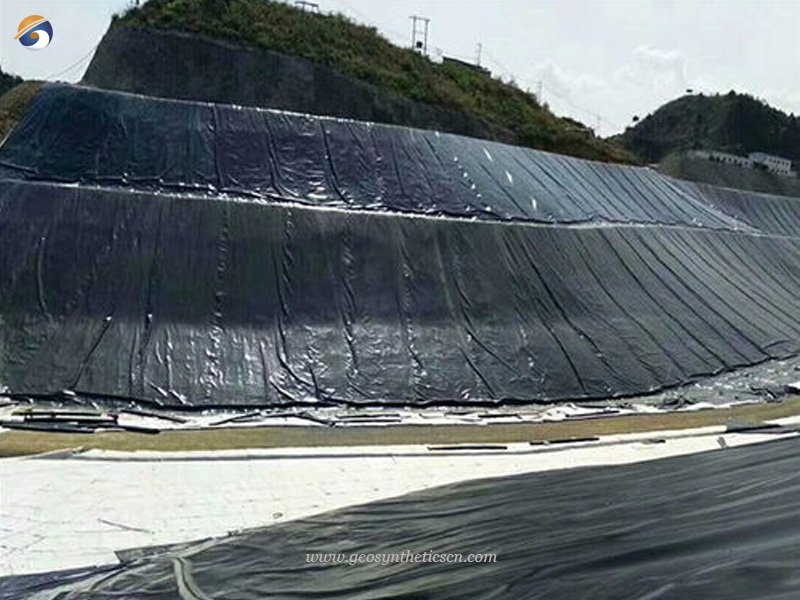 1.5mm Textured Geomembrane Liner for landfill Project in Indonesia