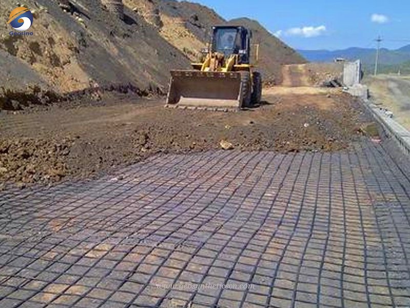 Warp Knitting Polyester Geogrid Fabric for Road Constrution Project