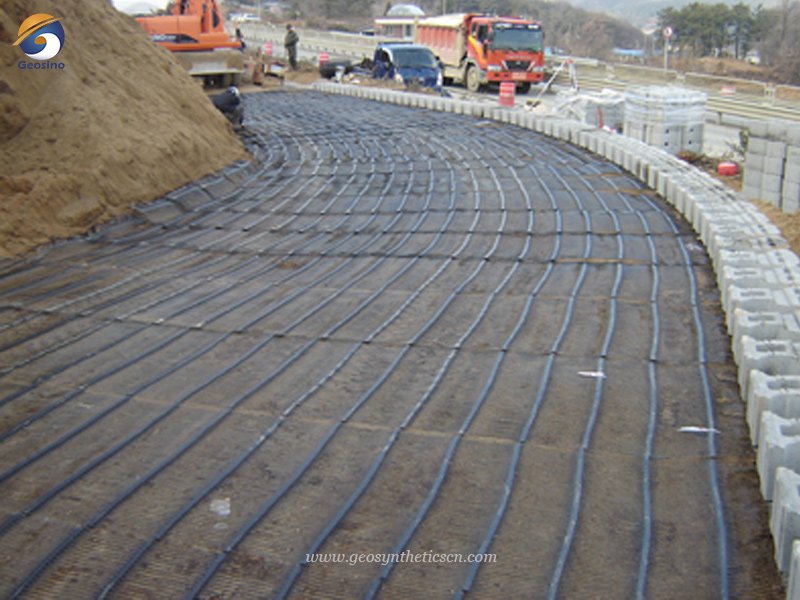 Warp Knitting Polyester Geogrid for Road Constrution Project